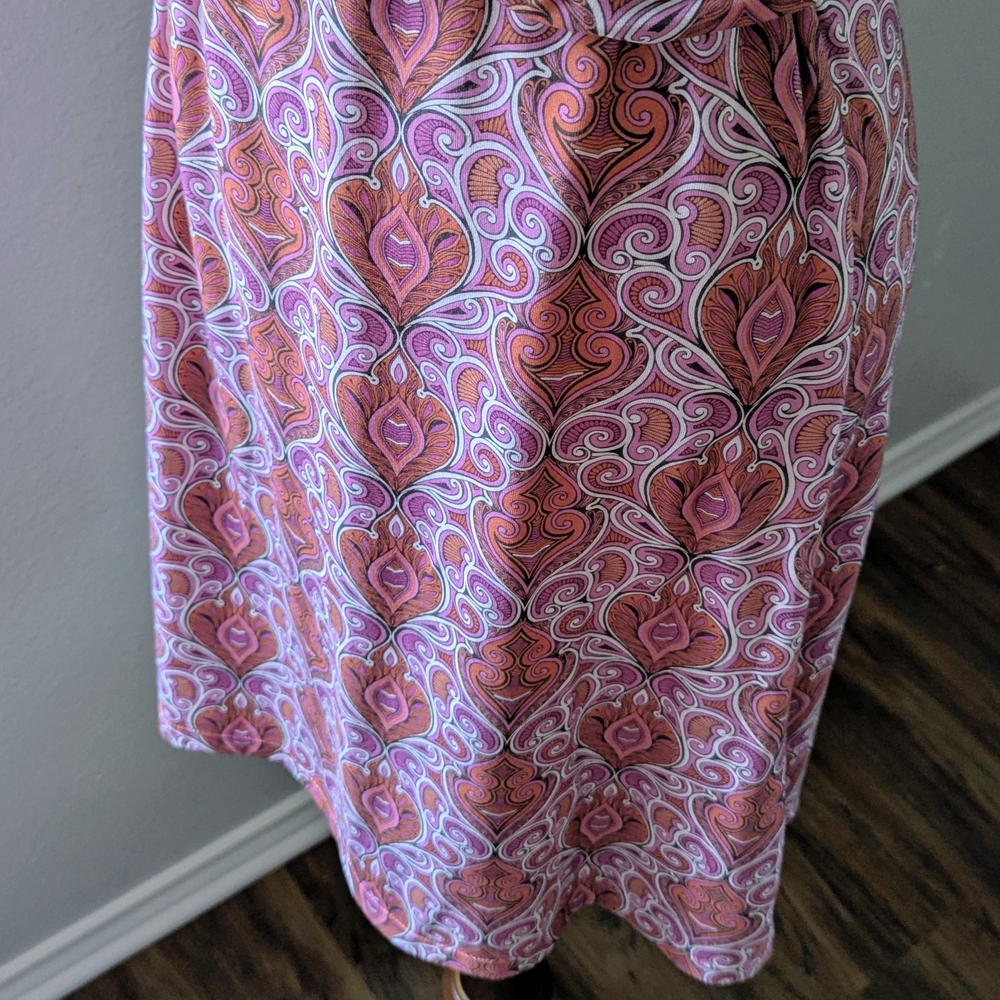 PrAna Women’s Medium Sleeveless Wrap Dress Pink Paisley Above Knee Stretch Cute - Picture 8 of 11